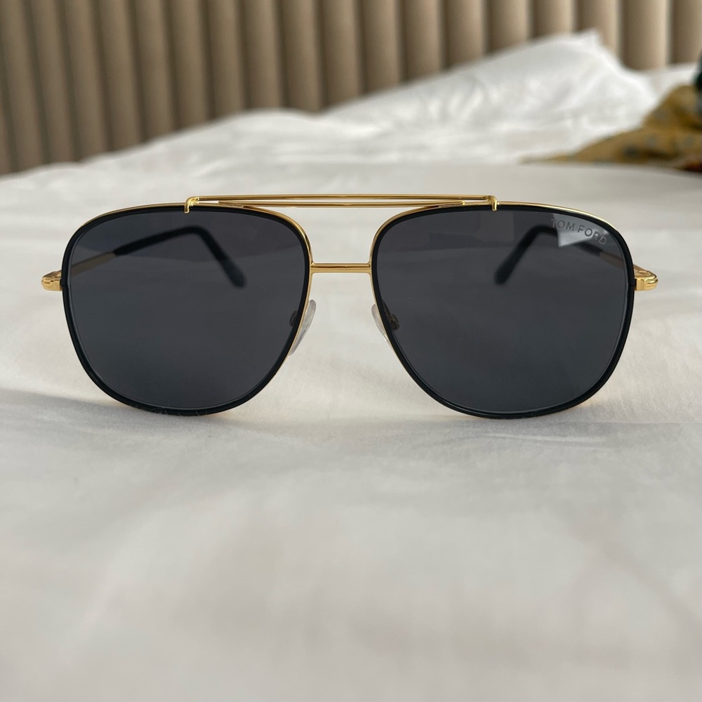Tom Ford Gold and Black Sunglasses